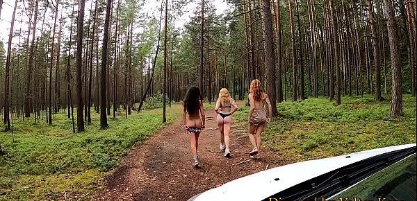  Pick up of three redhead female students jogging in the forest - girls piss - nicely jerked off, see you later